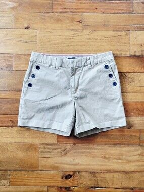 Tommy Hilfiger Women's Classic Khaki Button-Accent Chino Shorts